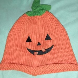 🎃 Pumpkin Cotton Knit Hat Unisex ~ 3-6 Months